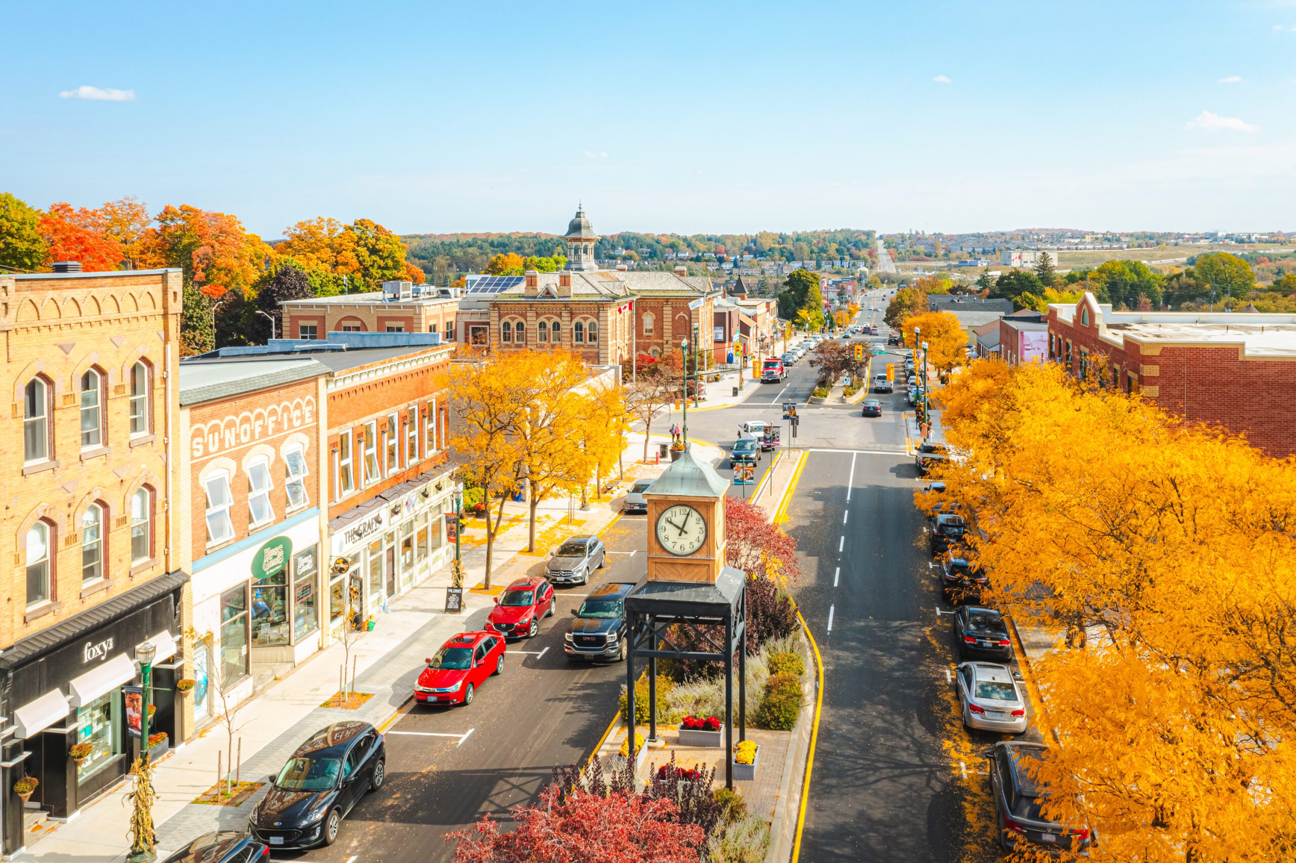 Downtown Orangeville in the fall